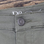 DG2 by Diane Gilman Virtual Stretch Metallic Side Stripe Skinny Jeans Olive 14T