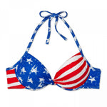 Xhilaration Women's USA Flag Push-Up Halter Bikini Top