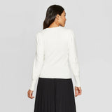 A New Day Women's Rib Cuff V-Neck Pullover Sweater