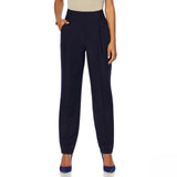 DG2 by Diane Gilman Women's Wrinkle Resistant Gabardine Pants Navy Medium