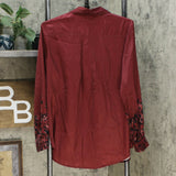 DG2 by Diane Gilman Women's Charmeuse Animal Print Button Blouse
