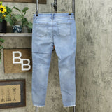 Buffalo Women's Jess Rip And Repair Mid Rise Skinny Jeans Light Blue 6/28
