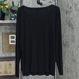A New Day Womens Long Sleeve Stretch Blouse Shirt Top Black 3X