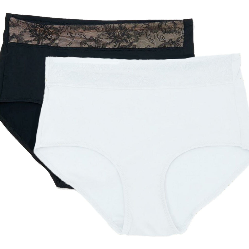 Breezies 2 Pack Lace Essentials Full Brief Panties Fashion Plus 3X –  Biggybargains