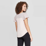 A New Day Women's Easy Fit Woven to Knit Short Sleeve V-Neck Top