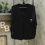 NWT Alfani Womens V-Neck 3/4 Sleeve Tie-Cuff Top. 100086297MS Small