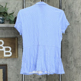 Isaac Mizrahi Live! Women's Polka Dot Button Front Knit Peplum Top