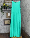 Ava & Viv Womens Knit Tank Maxi Dress Green 1X