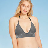 Shade & Shore Women's Textured Halter Bikini Top