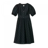 A New Day Women's Short Sleeve Eyelet Midi Dress