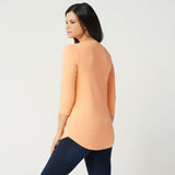 Isaac Mizrahi Live! Women's Essentials Pima Cotton 3/4 Sleeve Tunic Top