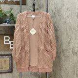 Knox Rose Women's Long Sleeve Tiered Fringe Open Sweater Cardigan