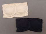 Rhonda Shear 2 Pack Underwire Bandeau Bra Removable Pads Nude/Black 2X