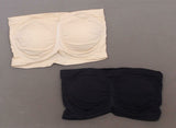 Rhonda Shear 2 Pack Underwire Bandeau Bra Removable Pads Nude/Black 2X