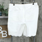 Isaac Mizrahi Live! Scalloped Stretch Bermuda Shorts Bright White Plus 18 Petite