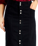 Style & Co Petite Mid Rise Denim Midi Skirt