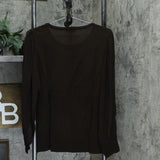 Calvin Klein Women's Sheer Sleeve Fine Guage Knit Sweater
