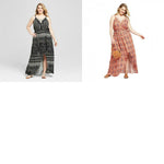 Xhilaration Women's Plus Size Printed High-Low Maxi Dress