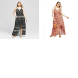 Xhilaration Women's Plus Size Printed High-Low Maxi Dress