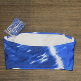 Xhilaration Longline Bandeau Bikini Top Blue Tie Dye Medium (4-6)