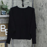 T Tahari Women's Rib and Cable Knit Sweater