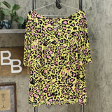 IMAN Women's Plus Size Global Chic Cape Sleeve Top With Keyhole Back