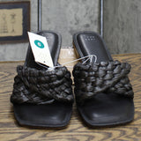 A New Day Womens Nicolette Raffia Slide Sandals Black 9