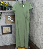 H by Halston Women's Short-Sleeve Twist Front Maxi Dress