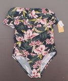 New Kona Sol Bandeau Flounce High Coverage One Piece Swimsuit. AFK67-Nostrap S