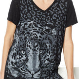 DG2 by Diane Gilman Women's Plus Size Burnout Printed And Embellished Top