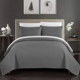 Chic Home 3-Piece Queen Size Weaverland Quilt Set : Bedspread And Shams Gray