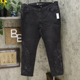 DG2 by Diane Gilman Classic Stretch Artwork Printed Jeans Black Animal Plus 20W