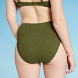 Xhilaration Women's Button Front Cheeky High Waist Bikini Bottom