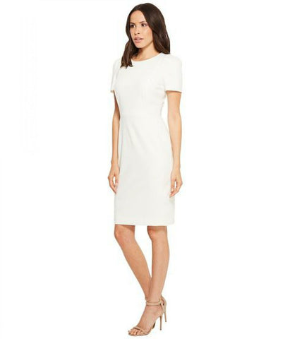 Calvin Klein Women's Seamed Scuba Crepe Sheath Dress. CD8C19JL White 14