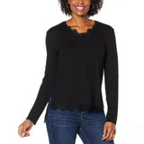 G BY GIULIANA Womens Lace Knit Top