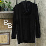 Cuddl Duds Women's Double Plush Velour Cowl Hood Wrap Black Medium