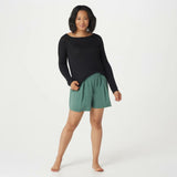 AnyBody Women's Cozy Knit Pleated Shorts