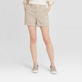 A New Day Women's Striped Regular Fit High-Rise 5" Chino Shorts 564894