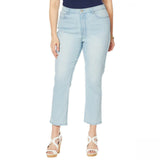 DG2 by Diane Gilman Women's Plus Size Classic Pinstripe Crop Jeans
