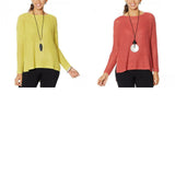 MarlaWynne Plus Size Crimp Yarn Tunic Sweater