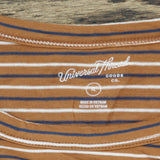 Universal Thread Womens Striped Cotton T-Shirt Tee Brown Striped XL