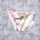 Shade & Shore Women's Textured Side Tie Ruffle Cheeky Bikini Bottom