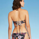 Xhilaration Women's Embroidered Bandeau Bikini Top