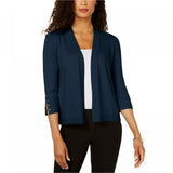JM Collection Studded 3/4 Sleeve Open Front Cardigan Sweater