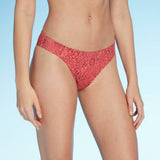 Shade & Shore Women's Snake Print High Leg Extra Cheeky Bikini Bottom