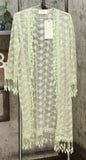 LaBellum by Hillary Scott Women's Lace Duster With Crochet Fringe
