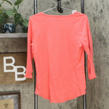 Lemon Way Women's Perfect Pima Lace Detail 3/4 Sleeve T-Shirt