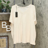 DG2 by Diane Gilman Women's Plus Size Short-Sleeve Mesh V-Neck T-Shirt