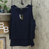 DG2 by Diane Gilman Women's Plus Size Mixed Media Crepe Easy Tank Top