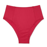 Xhilaration Women's Ribbed Texture High Waist Bikini Bottom